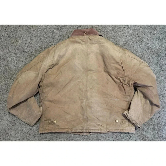 VTG CARHARTT Men’s Duck Jacket Brown Chore Barn Work Rugged Quilt Lined 54 Tall - Picture 2 of 13